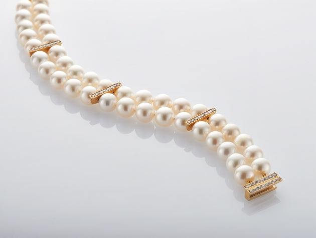Akoya Cultured Pearl and Diamond Bracelet