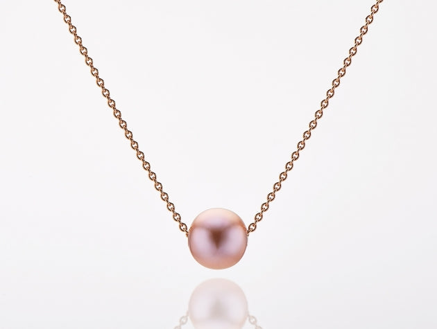 Pink Freshwater Cultured Pearl and Gold Necklet