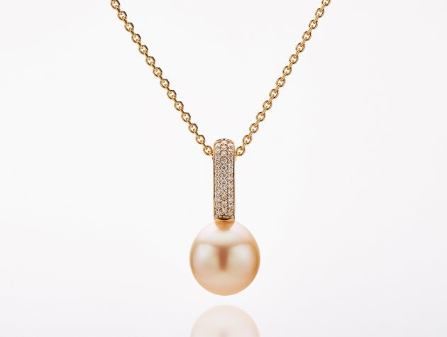 Golden South Sea Cultured Pearl and Diamond Enhancer