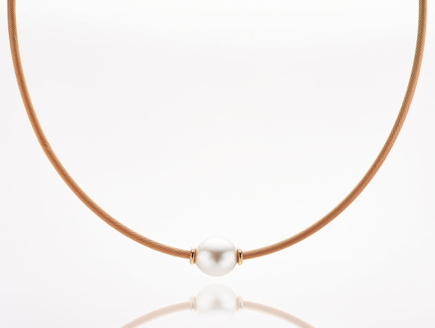 South Sea Cultured Pearl and Rose Gold Necklet