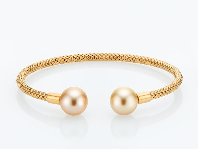 Golden South Sea Cultured Pearl Bangle