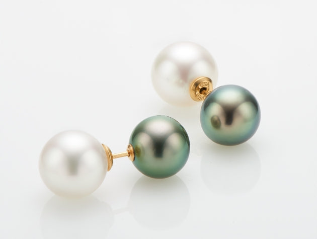 South Sea & Tahitian Cultured Pearl Double Stud Earrings
