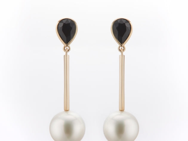 South Sea Cultured Pearl and Sapphire  Earrings #21206