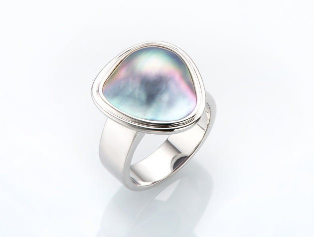 Rainbow Lipped Cultured Pearl Ring #18428