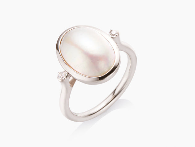 Freshwater Cultured Pearl and Diamond Ring #24116