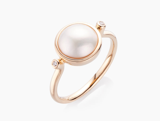 Freshwater Cultured Pearl and Diamond Ring #24113