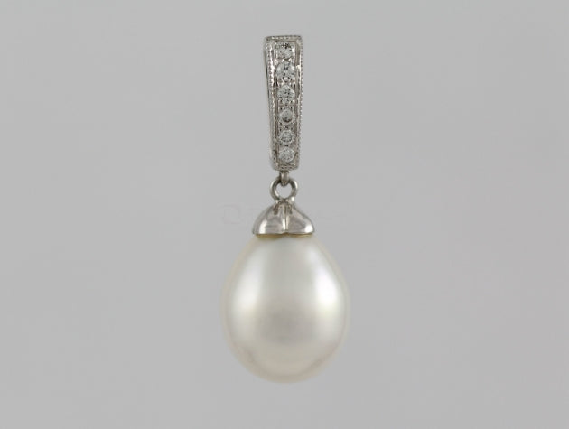 South Sea Cultured Pearl and Diamond Pendant