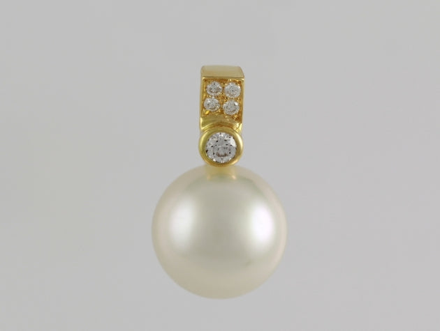 South Sea Cultured Pearl and Diamond Pendant