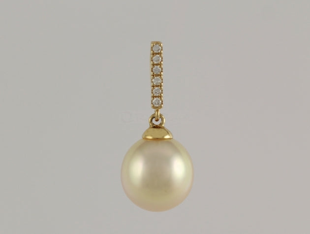 Golden South Sea Cultured Pearl and Diamond Pendant