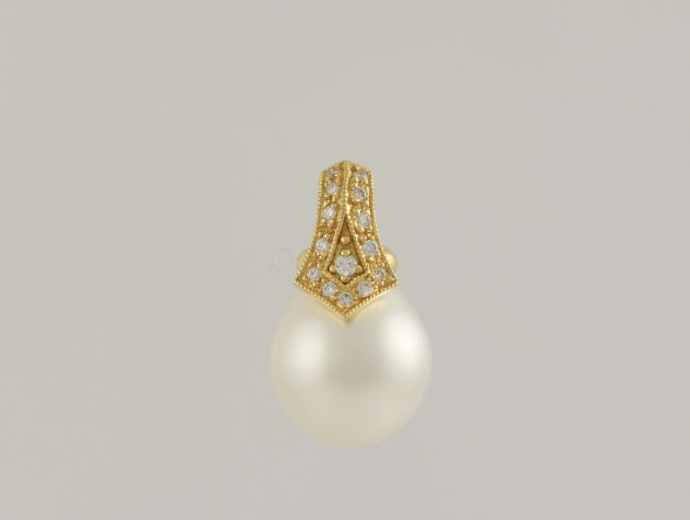 South Sea Cultured Pearl and Diamond Pendant