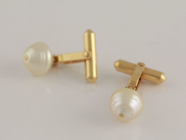South Sea Cultured Pearl Cuff Links