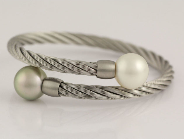 South Sea and Tahitian Cultured Pearl Bangle