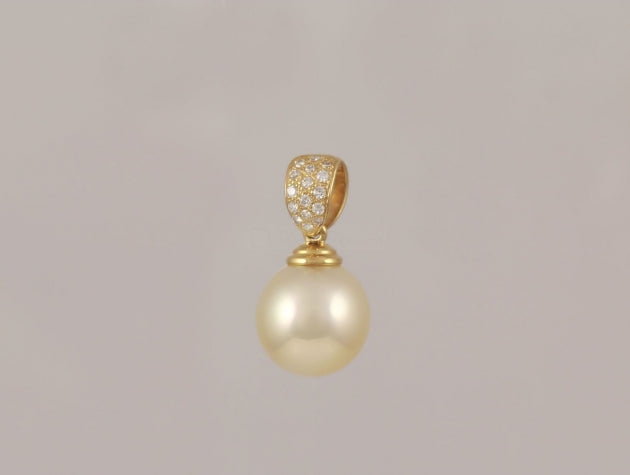 Golden South Sea Cultured Pearl and Diamond Pendant