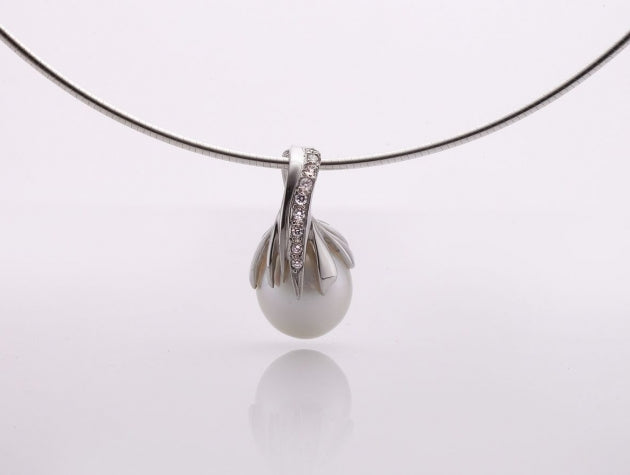 South Sea Cultured Pearl and Diamond Pendant