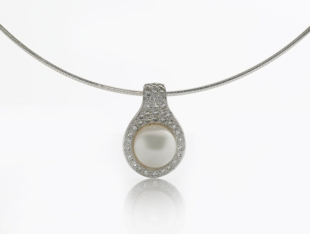 South Sea Cultured Pearl and Diamond Pendant
