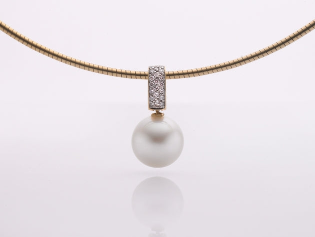 South Sea Cultured Pearl and Diamond Pendant