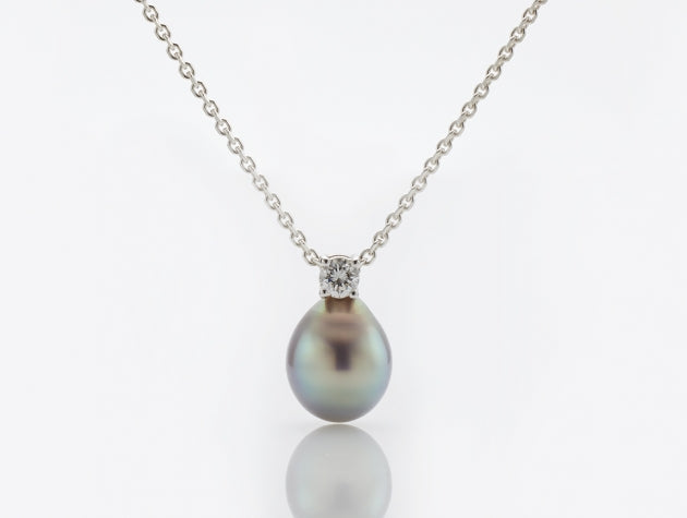 Cortez Rainbow Lipped Cultured Pearl & Diamond Pendant