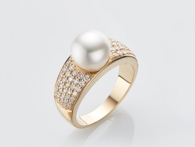 South Sea Cultured Pearl and Diamond Ring