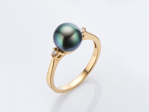 Tahitian Cultured Pearl and Diamond Ring