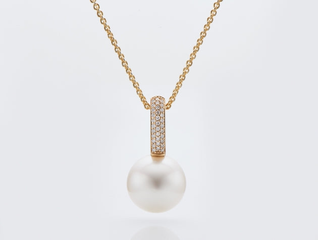 South Sea Cultured Pearl and Diamond Pendant