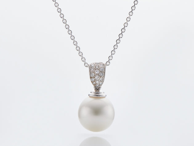 South Sea Cultured Pearl and Diamond Pendant