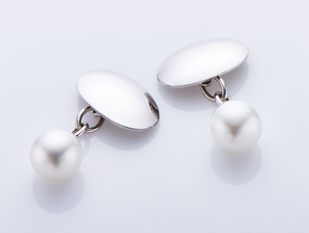 South Sea Cultured Pearl Cuff Links