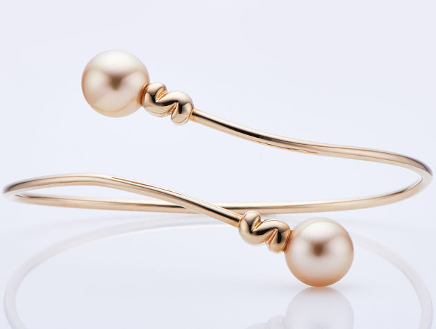 Golden South Sea Cultured Pearl Bangle