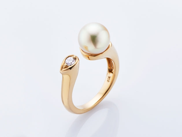 Akoya Cultured Pearl and Diamond Ring