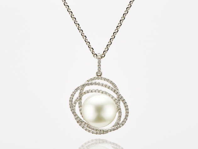 South Sea Cultured Pearl and Diamond Pendant