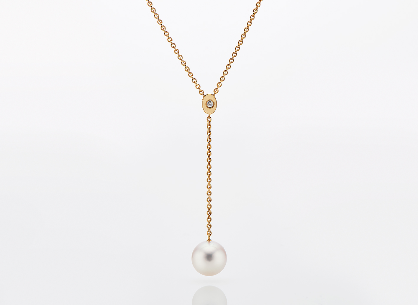Akoya Cultured Pearl and Diamond Necklet | Raw Pearls